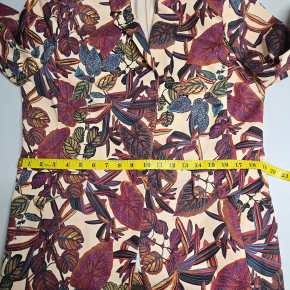 Tahari ASL Printed 1 Button Blazer Womens 12 Wild Berry Tropical Floral Office - Picture 11 of 15